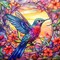 Hummingbird Diamond Painting Kits for Adults Beginners, DIY Stained Glass Diamond Art Kits for Adults